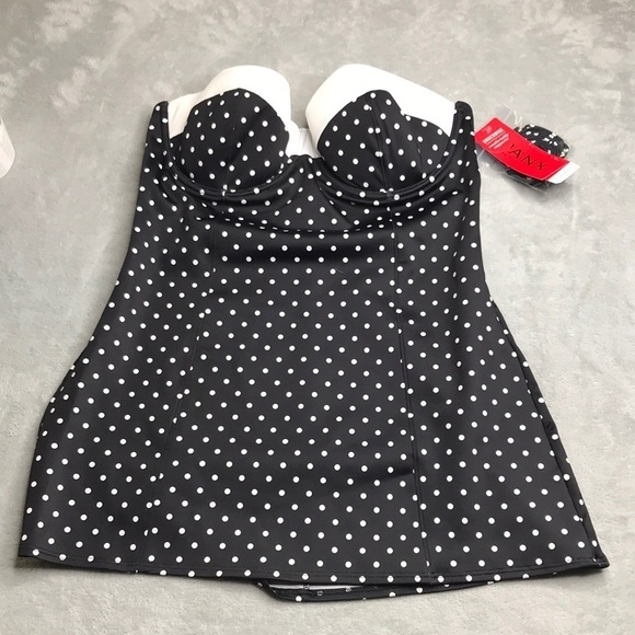 Spanx Black & White Polka Dot Dresskini Size 12 New - Picture 1 of 10